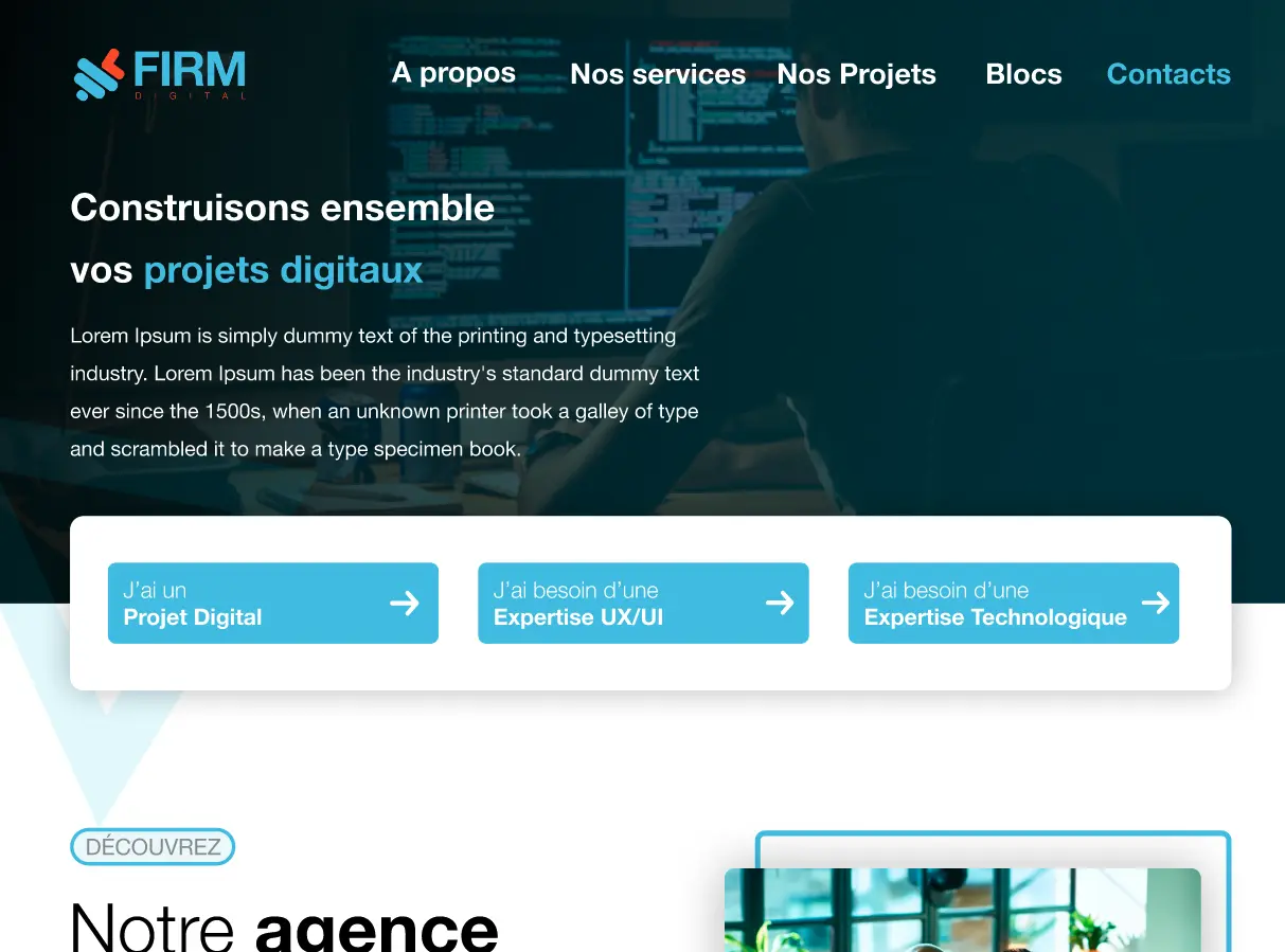 Presentation maquette WEB SITE FIRM DIGITAL